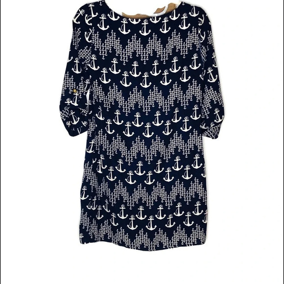 Pink Owl Dress size small.  Shift dress.  Blue NWT - Picture 2 of 4